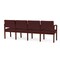 Lesro Lenox Wood 4 Seat Tandem Seating Wood Frame, Mahogany, RF Nebbiolo Upholstery LW4103 - alternate 2
